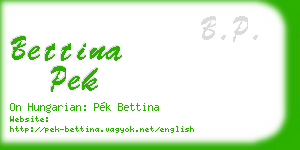 bettina pek business card