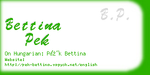 bettina pek business card